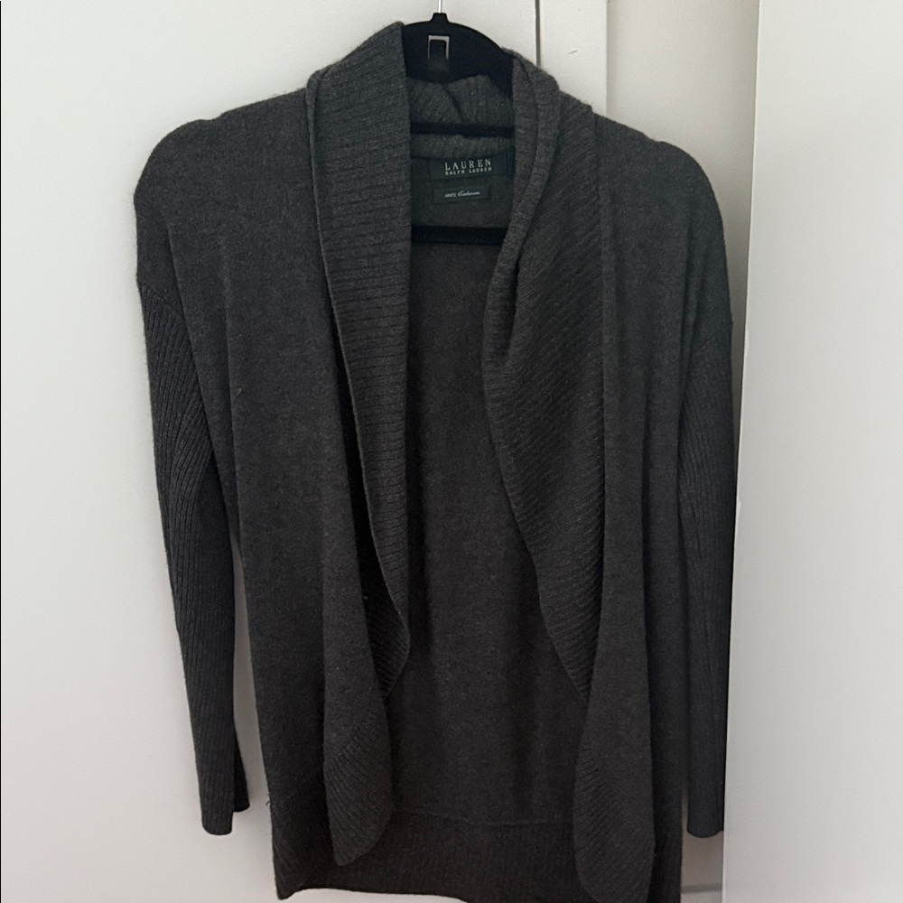 Ralph Lauren Dark Gray Open Front Cardigan